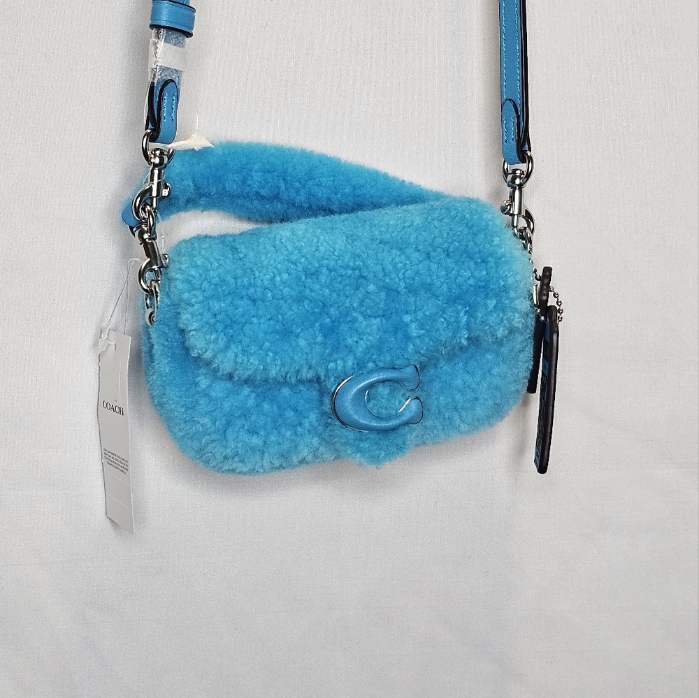 Coach Lil Nas X Drop Tabby 12 Shearling Montero Blue Crossbody Bag - Picture 2 of 11
